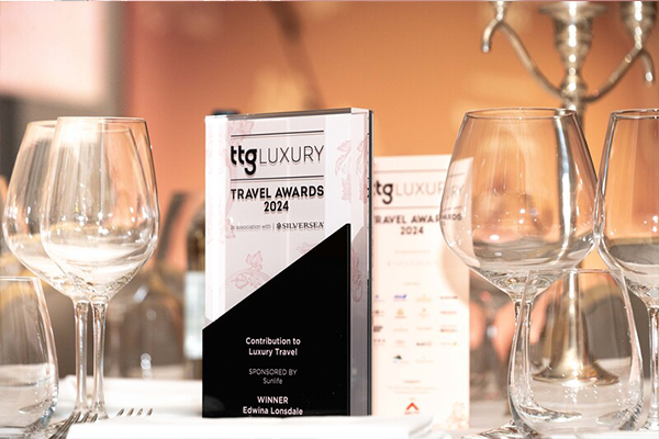 TTG Luxury Travel Awards 2024 trophy on table