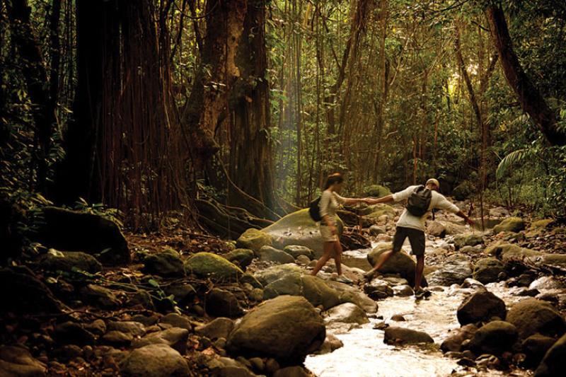 Hiking up a volcano, St Kitts